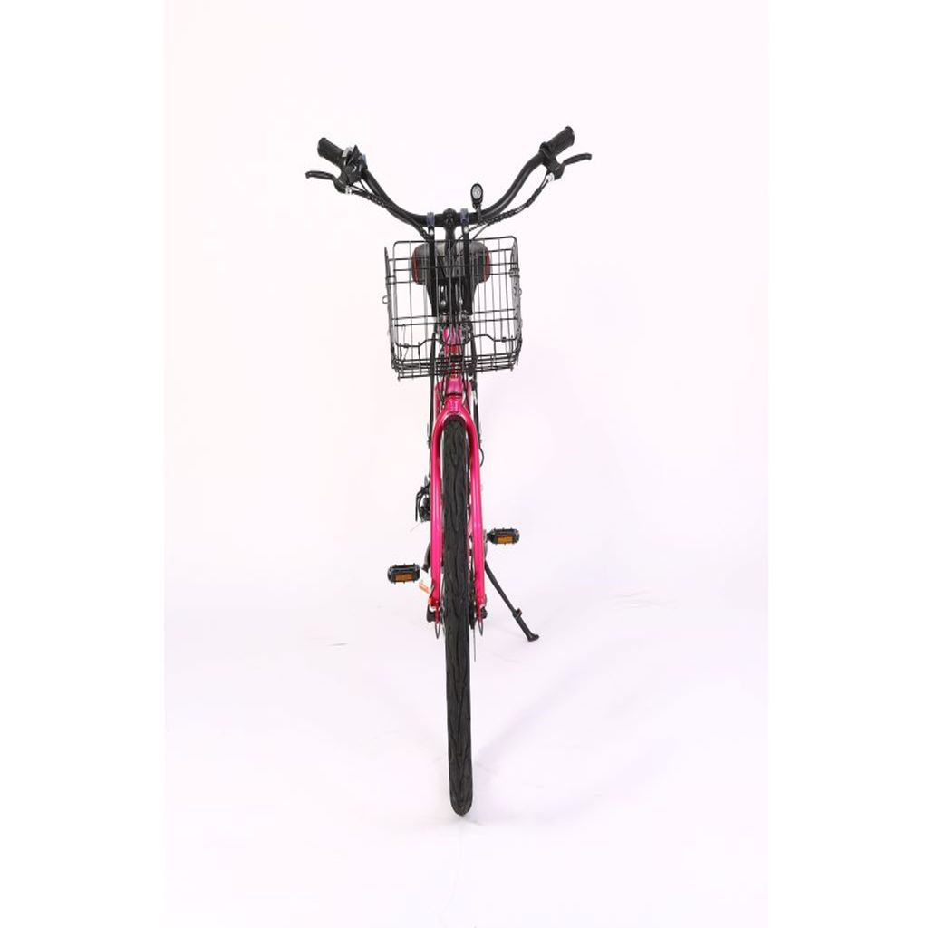 X reme Malibu Elite 24V Step Through Beach Cruiser Bike Pink Front