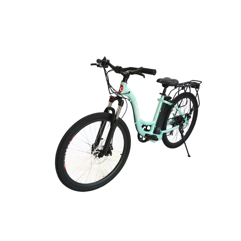 X-Treme TC36 Step Through Mountain Electric Bike Mint Green Side Angle