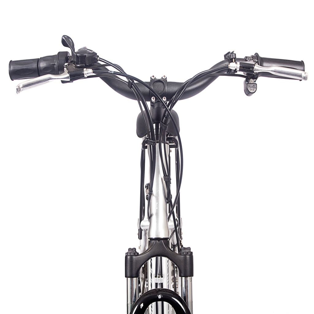 X Treme Trail Climber Elite 24V Step Thru Commuter Electric Bike Front Set Up