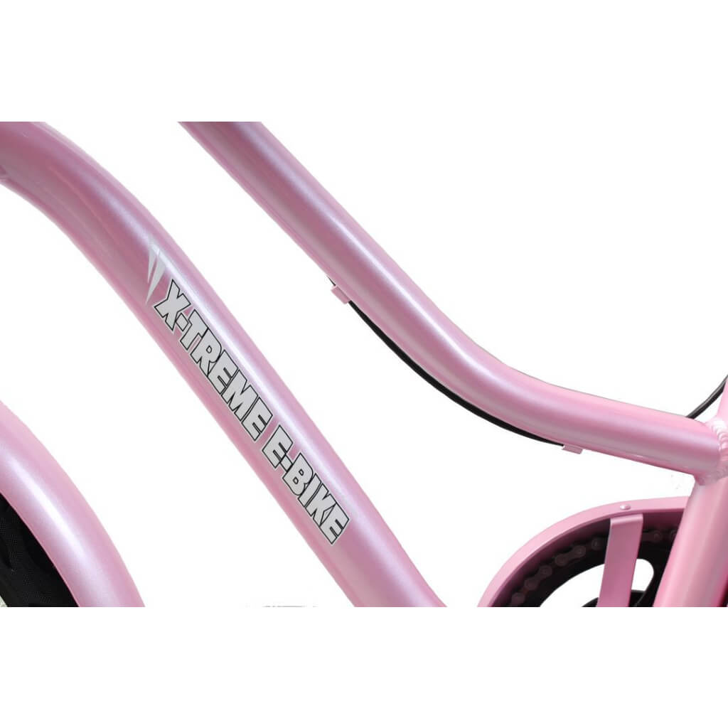  X-Treme Malibu Elite Max 36V Step-Through Beach Cruiser Electric Bike Specification-Pink