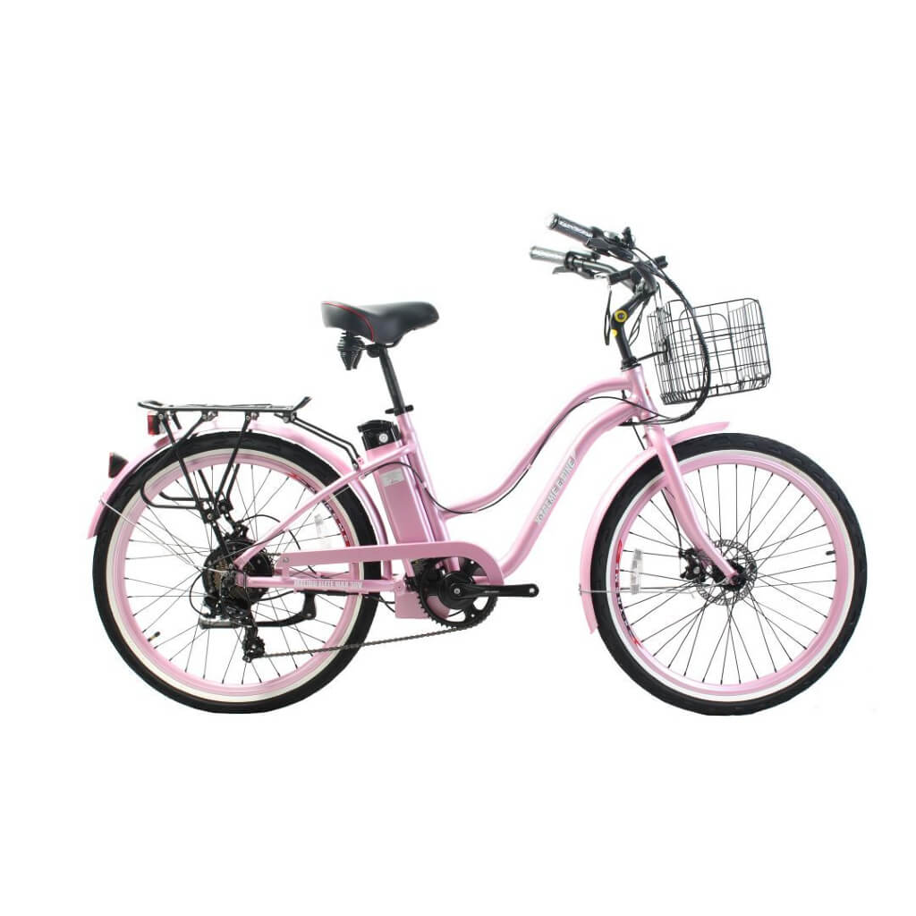  X-Treme Malibu Elite Max 36V Step-Through Beach Cruiser Electric Bike Specification-Pink