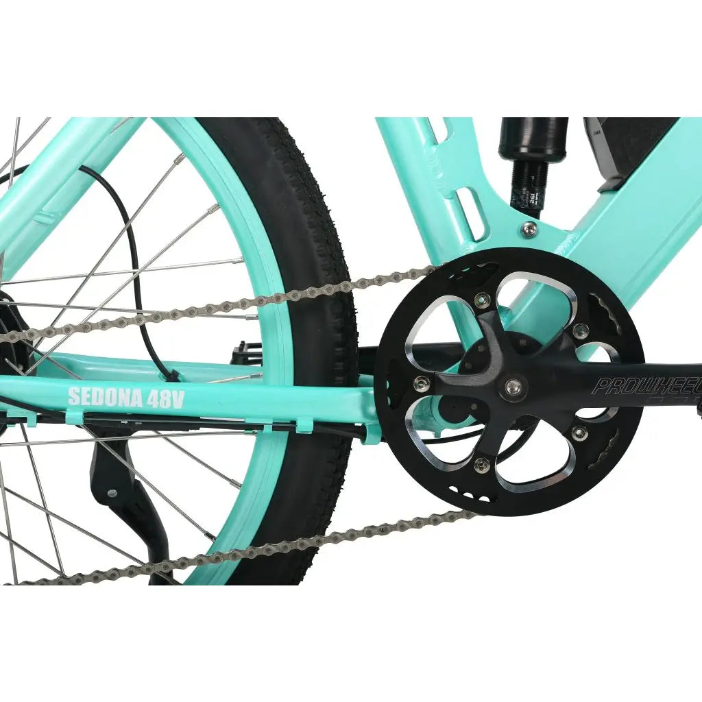 X-Treme Sedona 48V 500W Women&#39;s Step-Through Electric Mountain Bike green chain