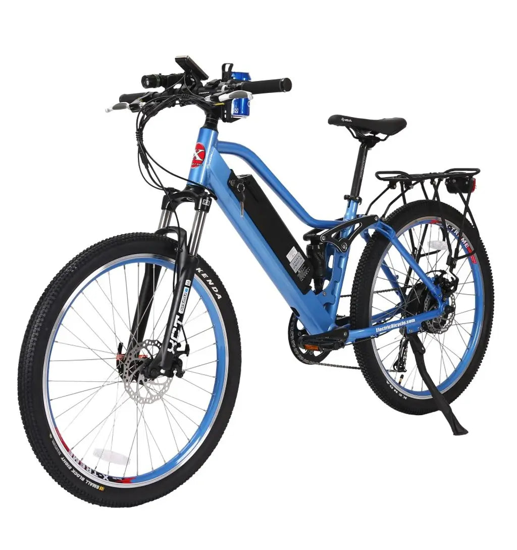 X-Treme Sedona 48V 500W Women&#39;s Step-Through Electric Mountain Bike blue left