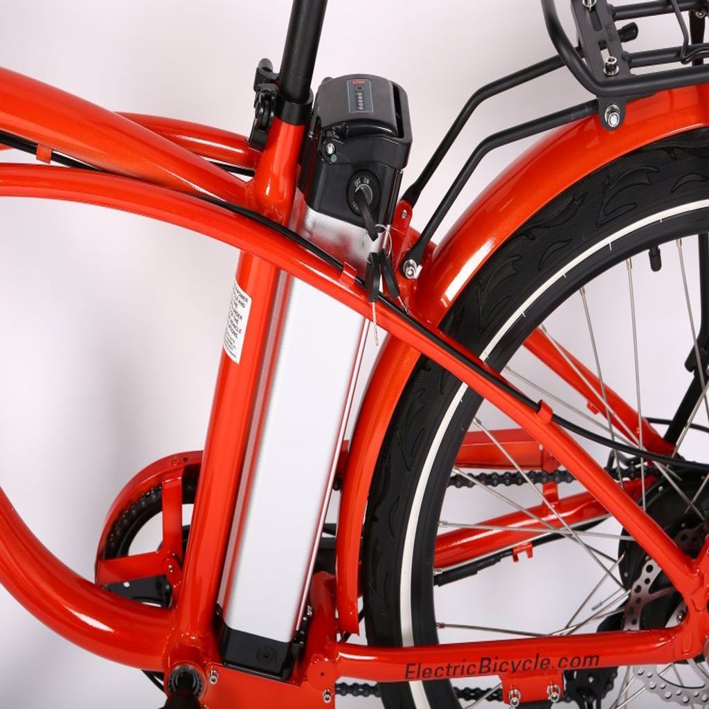 X-Treme Newport Elite 24V Beach Cruiser Electric Bike frame and battery