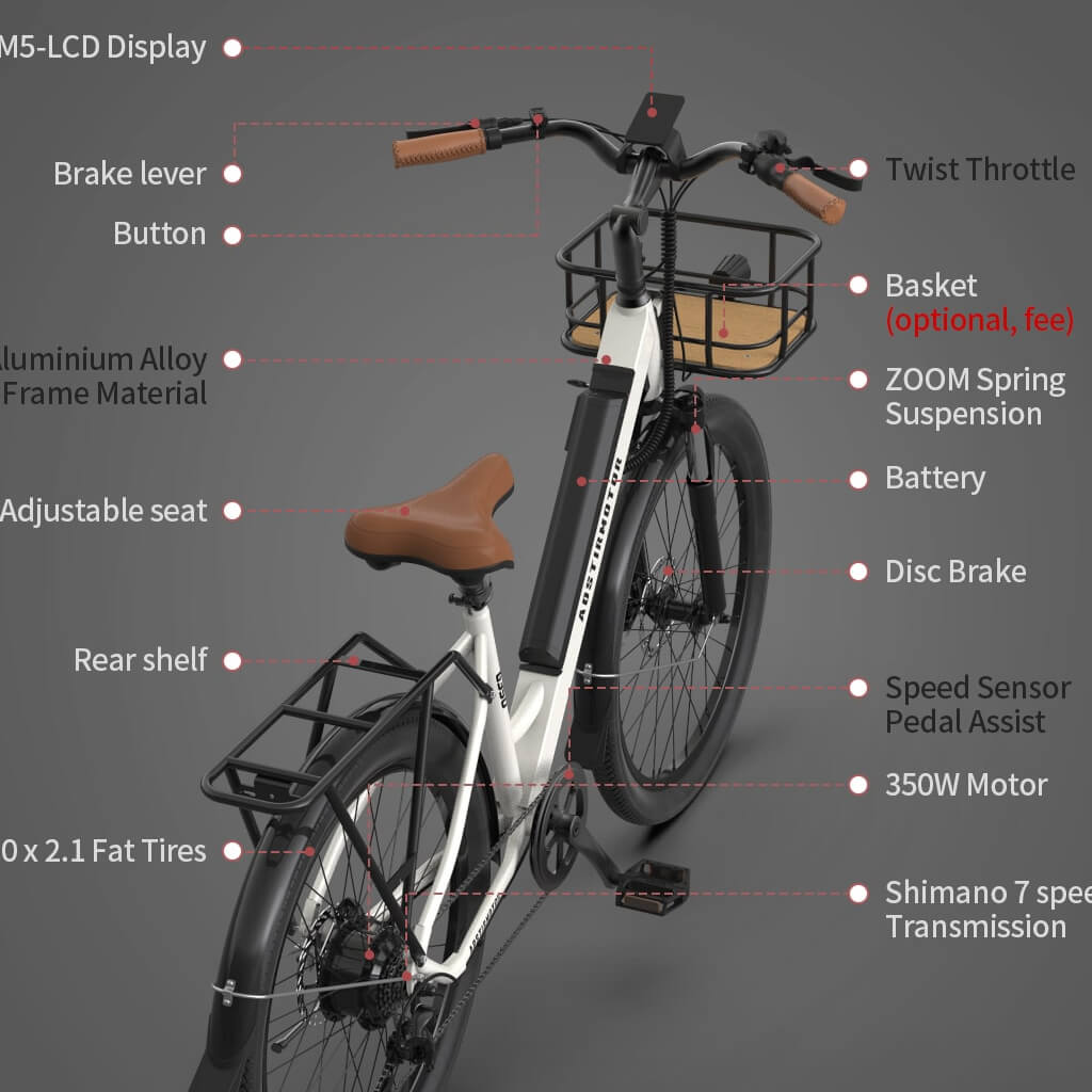 Aostirmotor  G350 350W 36V Comfortable Commuter Bicycle