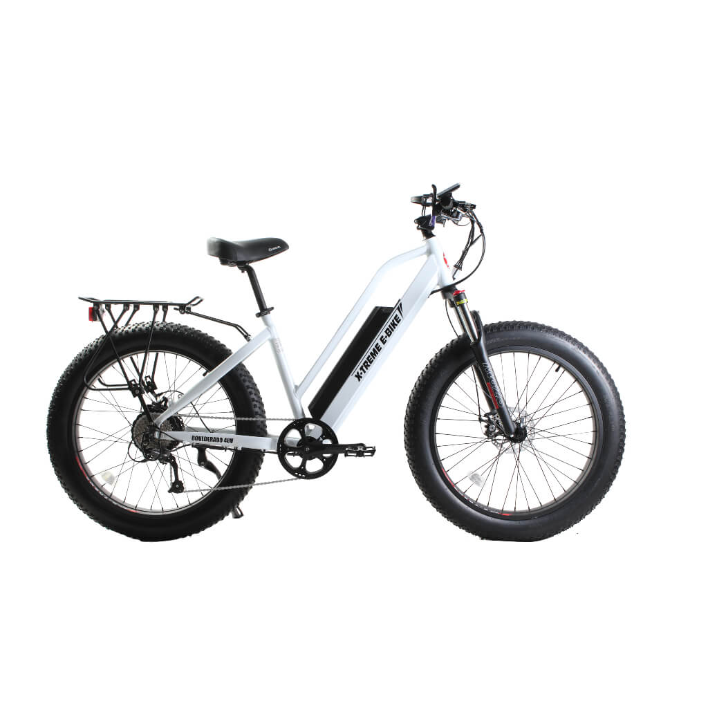 X-Treme Boulderado 48 Volt 17 Amp Fat Tire Step-Through Electric Mountain Bicycle
