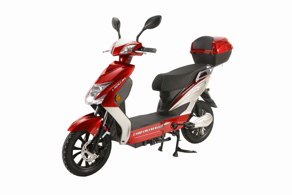 X-Treme Cabo 500W Cruiser Elite 48 Volt Electric Scooter - Red - Left Angle