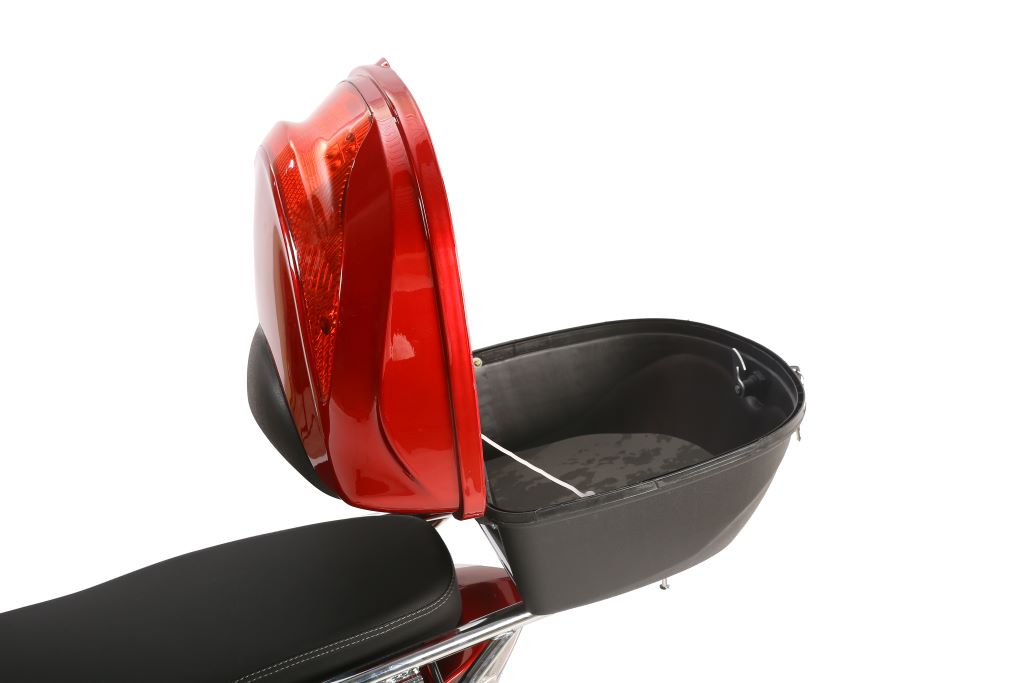 X-Treme Cabo 600 W Cruiser Elite Max 60 Volt Electric Scooter - Red - Top Box