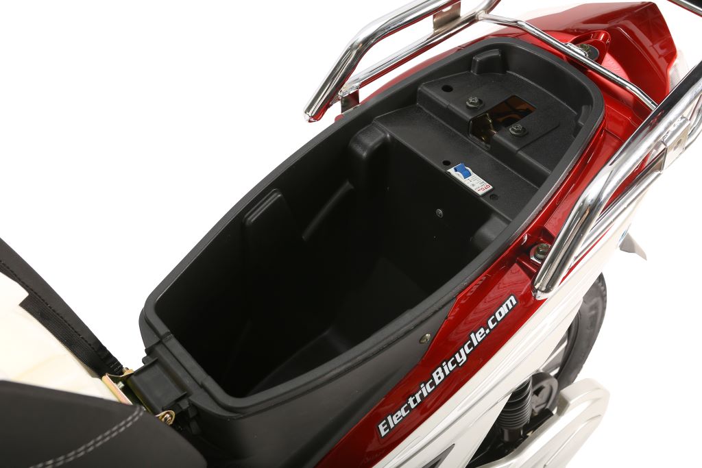 X-Treme Cabo 500W Cruiser Elite 48 Volt Electric Scooter - Red - Compartment