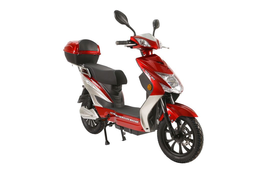 X-Treme Cabo 600 W Cruiser Elite Max 60 Volt Electric Scooter - Red - Right Angle