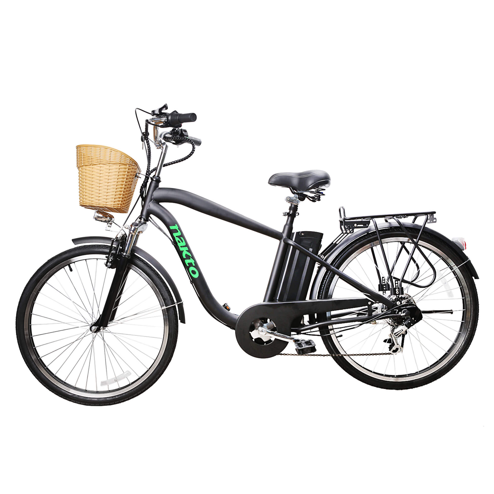 Nakto Camel City 26” Men’s Electric Bike, 250W 36V With Plastic Basket