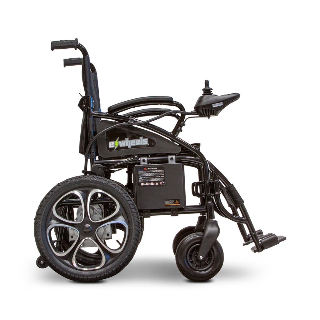 E-Wheels EW-M30 Folding Power Wheelchair-black-side view