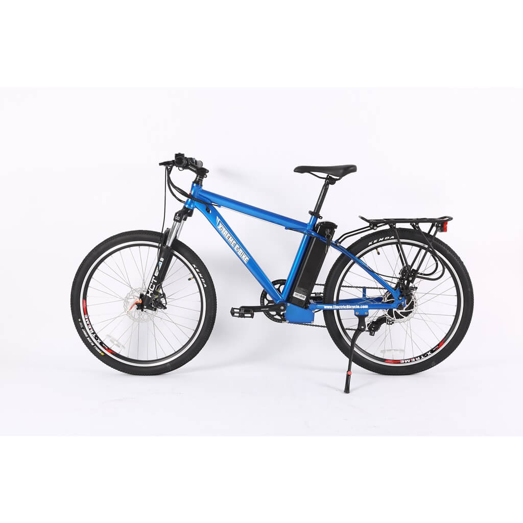 X-Treme Trail Maker Elite Max 350W 36V Mountain Electric Bike metallic blue left side