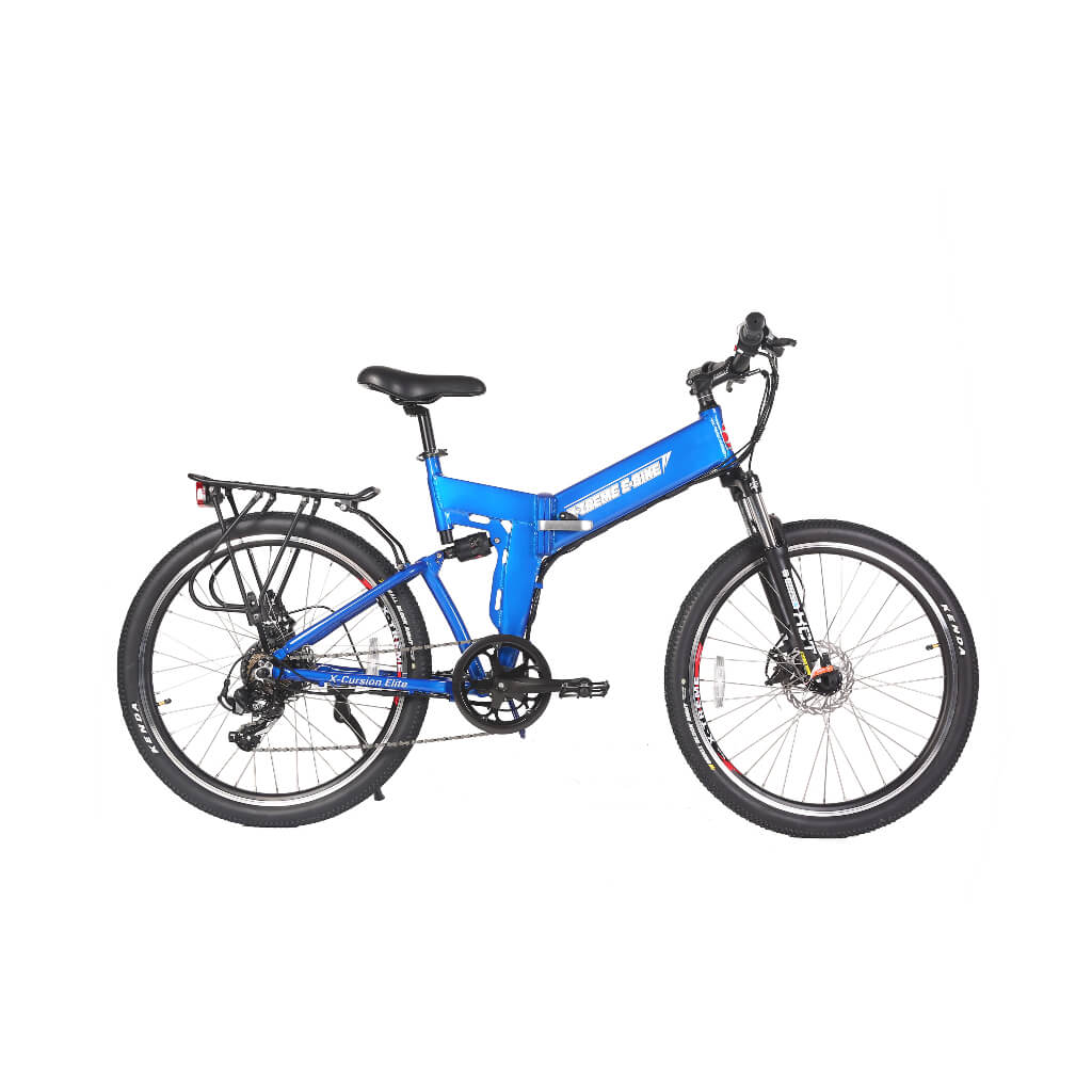 -Treme X-Cursion Elite 24V 300W Folding Mountain Electric Bike metallic blue right side