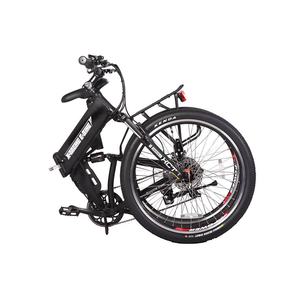 -Treme X-Cursion Elite 24V 300W Folding Mountain Electric Bike black folded
