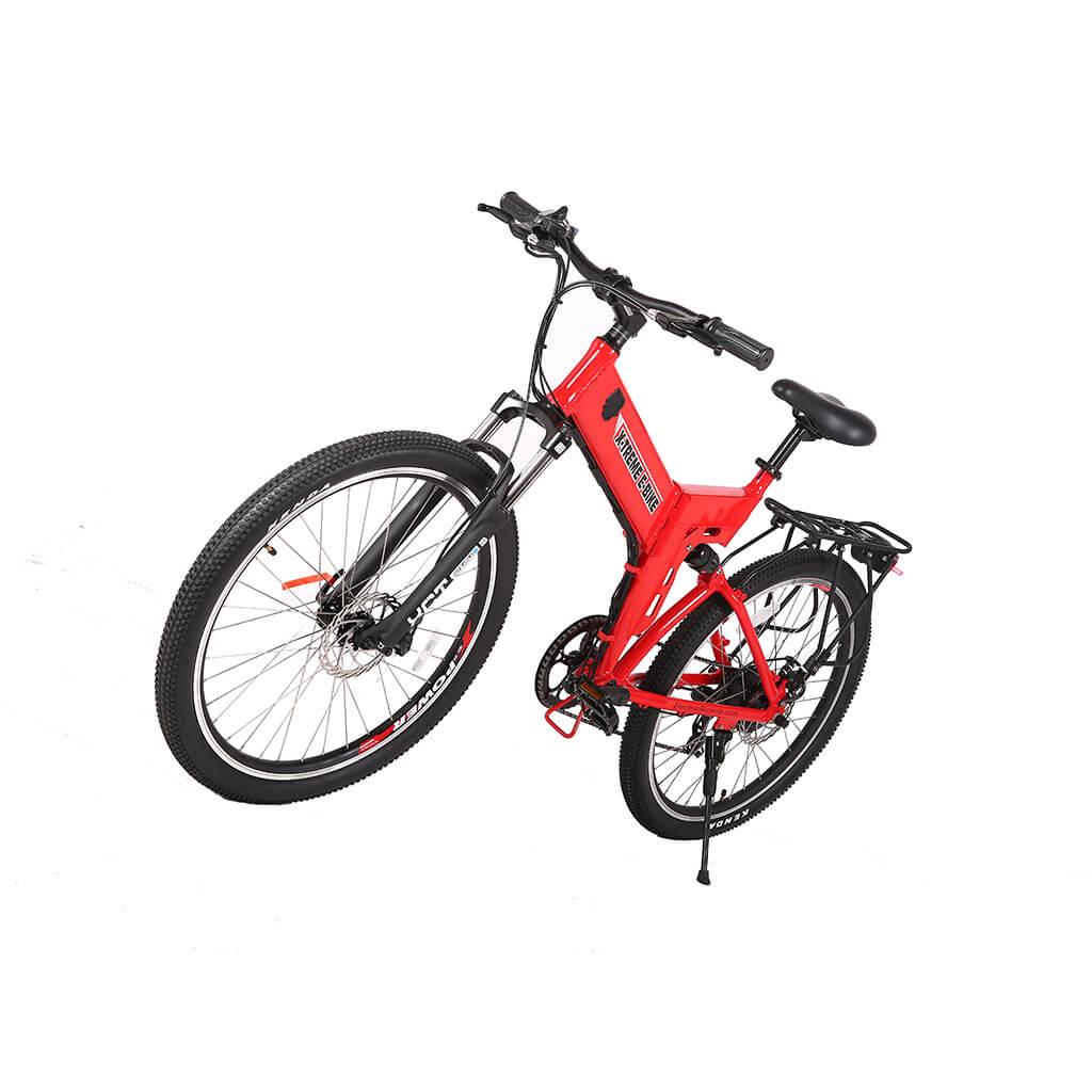 -Treme X-Cursion Elite 24V 300W Folding Mountain Electric Bike red left angle