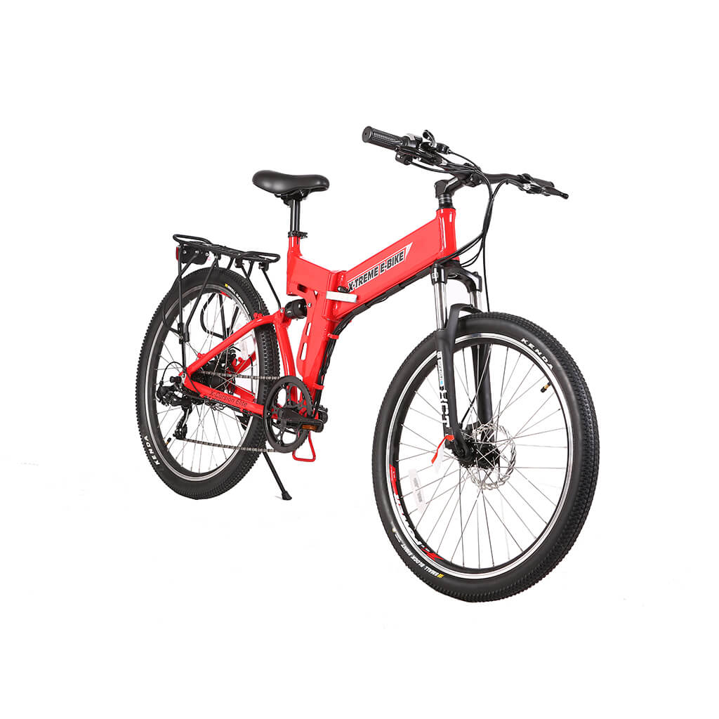 -Treme X-Cursion Elite 24V 300W Folding Mountain Electric Bike red right angle