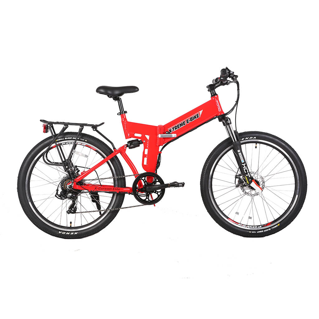 -Treme X-Cursion Elite 24V 300W Folding Mountain Electric Bike red right side